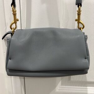 Chic Gray Leather Shoulder Bag